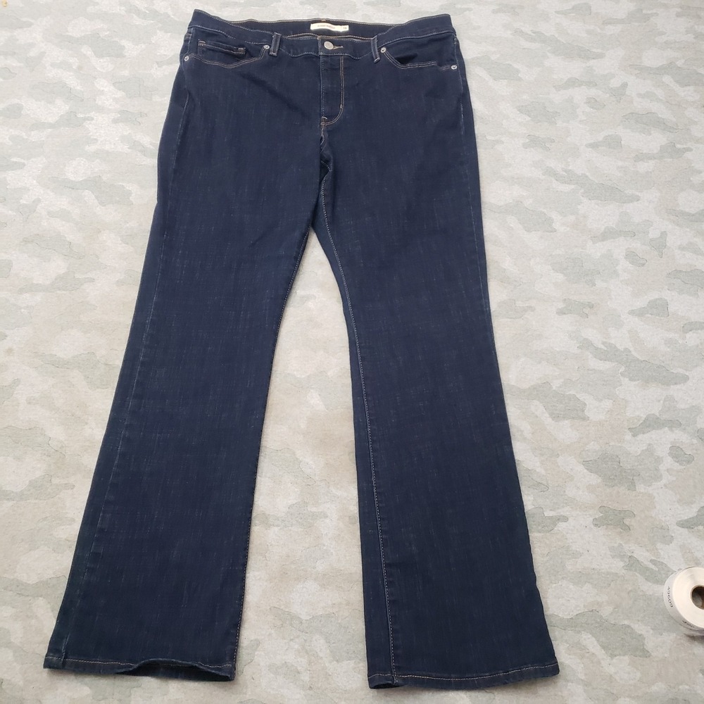 Levi's Jeans Womens 16 Blue Classic Bootcut Pockets Denim Dark Wash Stretch